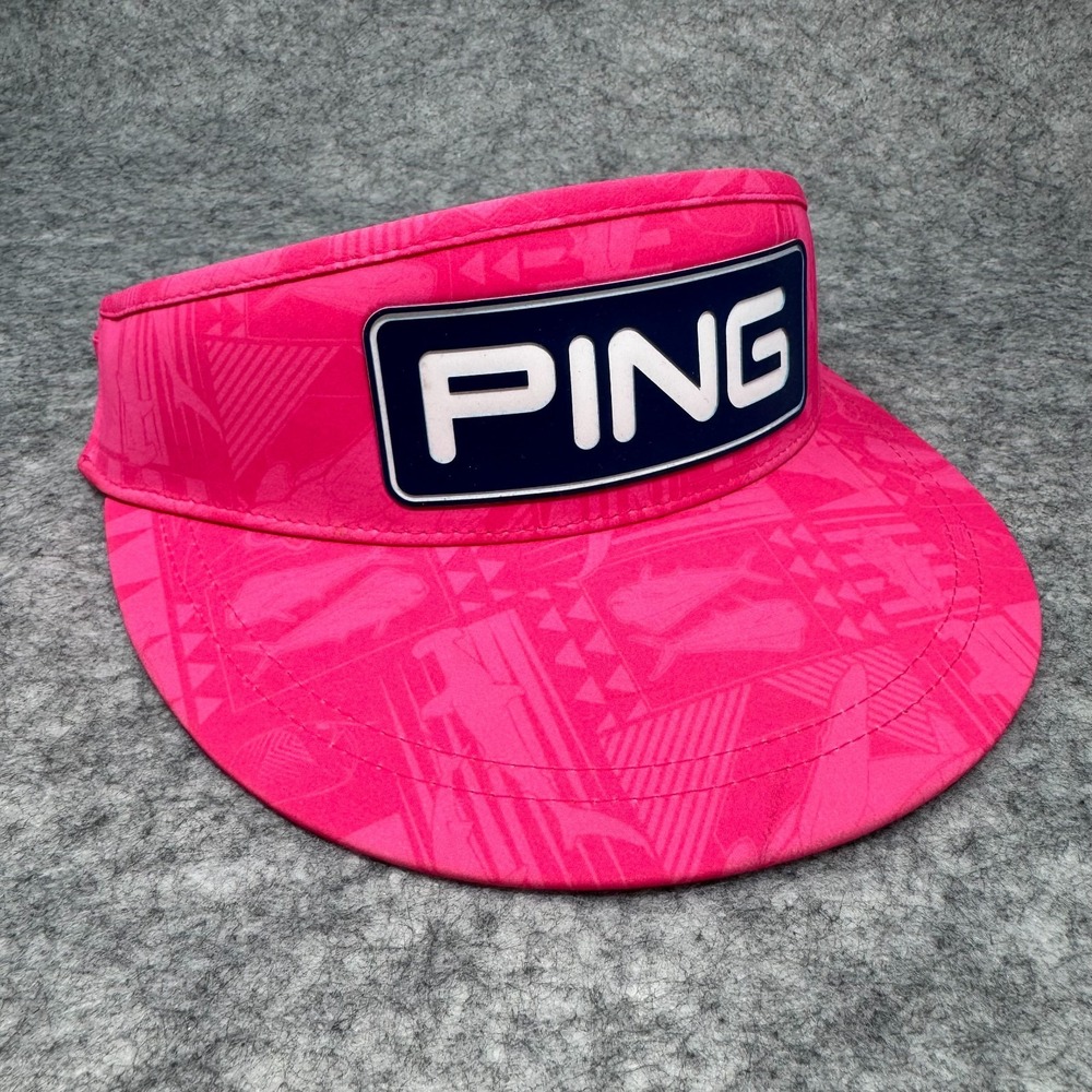 PING Golf Club Paradise Tropical Floral Tour Visor Cap Hat Hot Pink OSFM